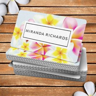 Fina Plumeria Flowers Tropical Accent Visitkort