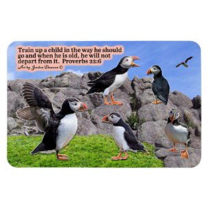 Fina Puffin Scripture Magnet Proverbs 22:6