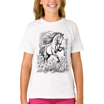 Fina Rearing Horse & Flowers Paint a