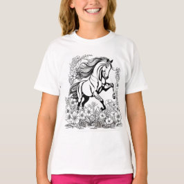 Fina Rearing Horse & Flowers Paint a T Shirt