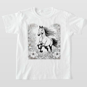Fina Rearing Horse & Flowers Paint a T Shirt