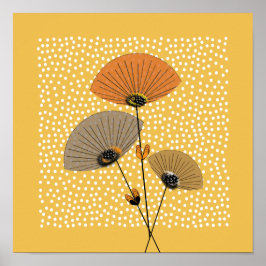 Fina Retro Flowers Illustration Poster