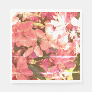 Fina Rosa Blommar Pappersservett