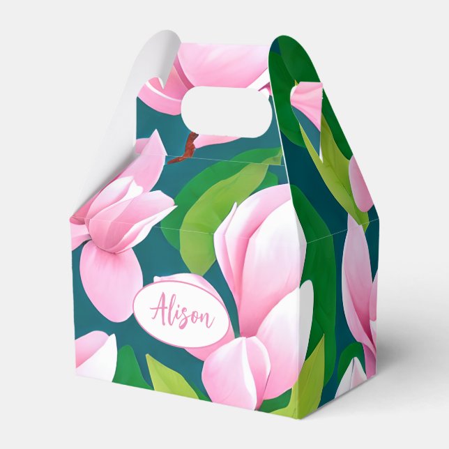 Fina Rosa Magnolia Flowers Presentaskar (Framsidan Sidan)