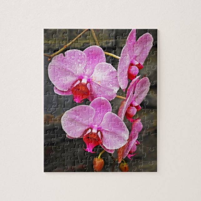 Fina rosa moth orchids pussel (Vertikal)