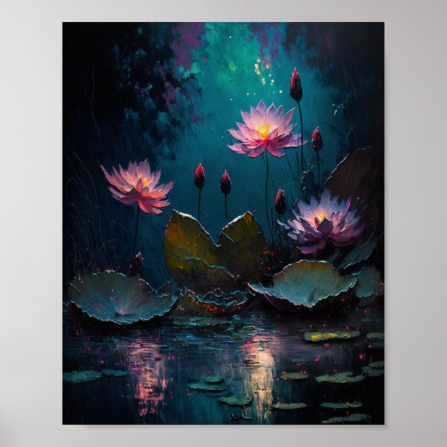 Fina Rosa Pond Flowers Poster (Framsidan)