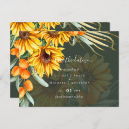 Fina Rustic Sunblommor Pampas Grass Bröllop Vykort