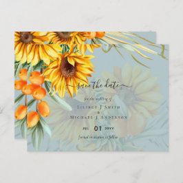 Fina Rustic Sunblommor Pampas Grass Bröllop Vykort