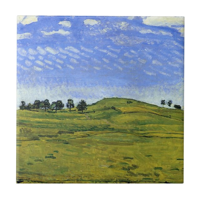 Fina schweiziska Alpernor Landskap (Ferdinand Hodl Kakelplatta (Framsidan)