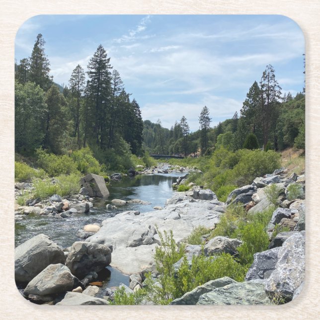 Fina Sjö Tahoe Scenery Underlägg Papper Kvadrat (Framsidan)