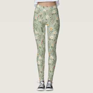 Fina skuggblommor på Grönten Leggings