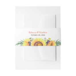 Fina solblommor Decor Rustic Chic Bröllop Band För Inbjudningskort