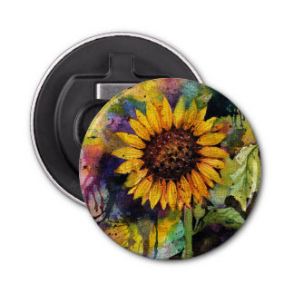 Fina solblommor i vattenfärg flasköppnare