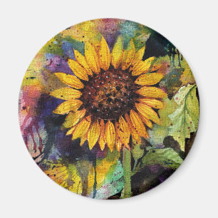 Fina solblommor i vattenfärg magnet