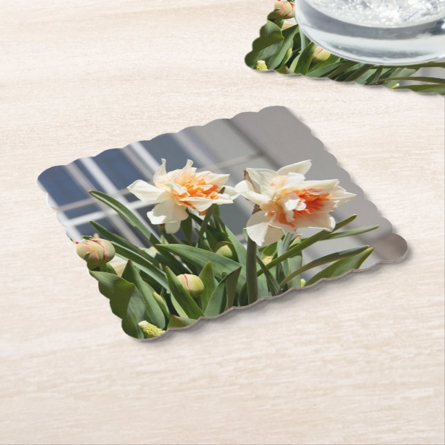 Fina, söta daffodils vår underlägg papper (Vinklad)