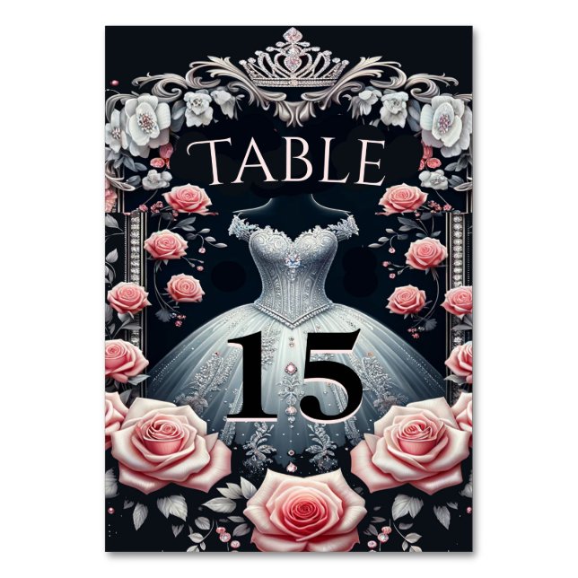 Fina spanska Quinceañera Ro Bordsnummer (Framsidan)