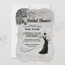 Fina svarta/Grått-konstblommor Inbjudningar