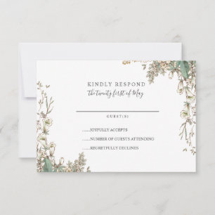 Fina tiny bellblommor Whimsical Bröllop OSA Kort
