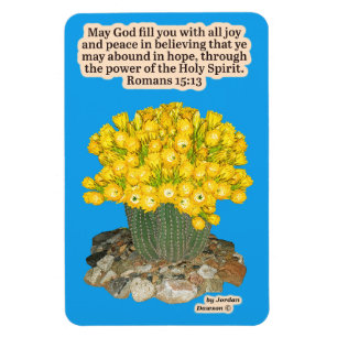 Fina Torch Cactus Scripture Romans 15:13 Magnet