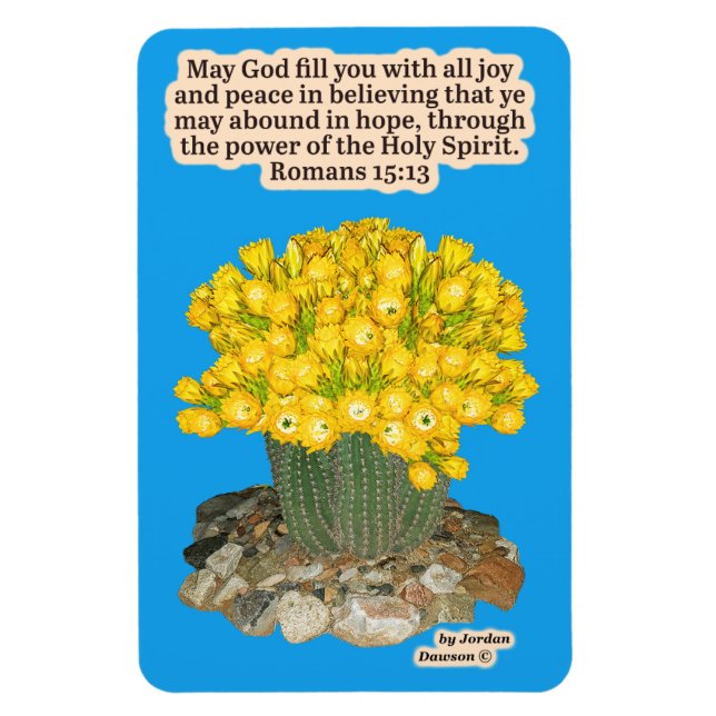 Fina Torch Cactus Scripture Romans 15:13 Magnet (Vertikal)