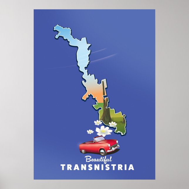 Fina Transnistrien karta Poster (Framsidan)
