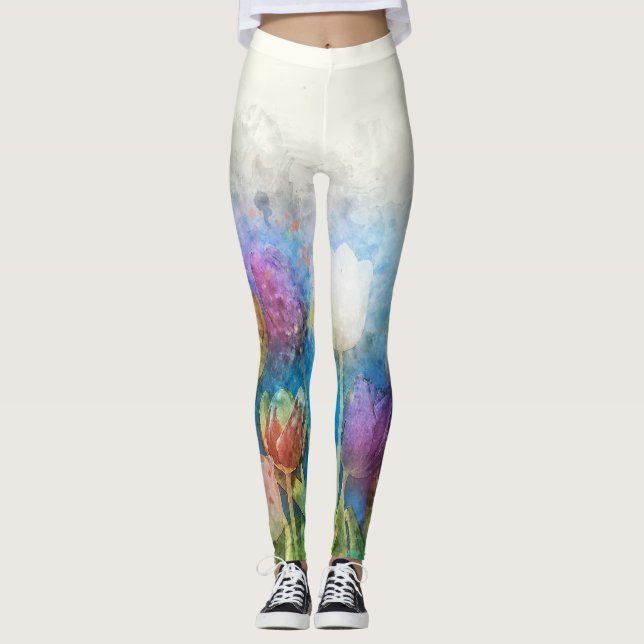 Fina tulpanblommor leggings (Framsida)