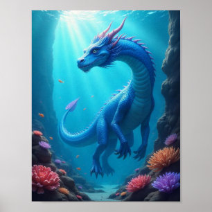 Fina Underwater Dragon Poster