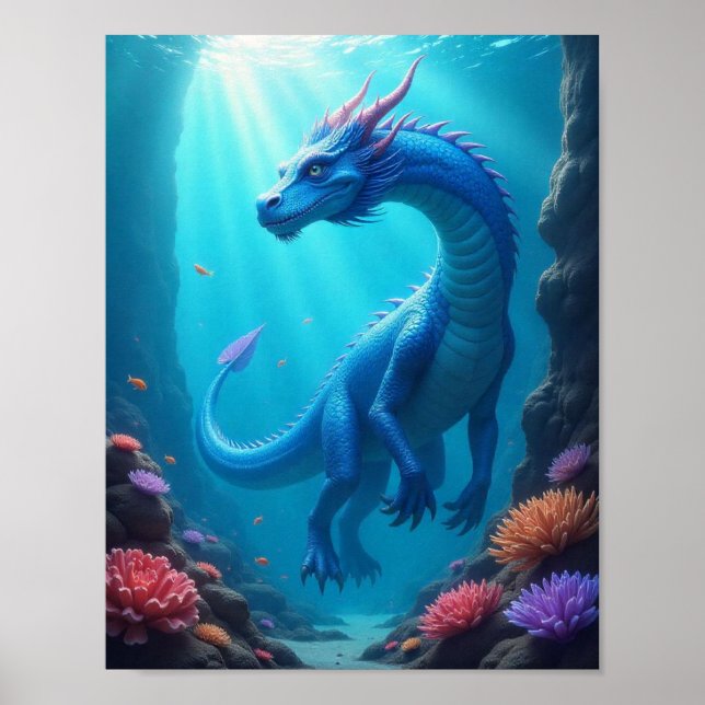 Fina Underwater Dragon Poster (Framsidan)