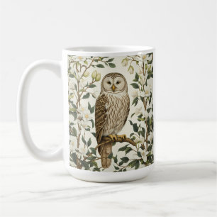 Fina Ural Uggla och Magnolia Blommar Kaffemugg