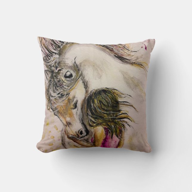 Fina vänner - vattenfärgsfärg kudde (Framsida)