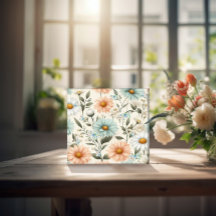 Fina Vår Daisy Butterflies Ceramic Tile