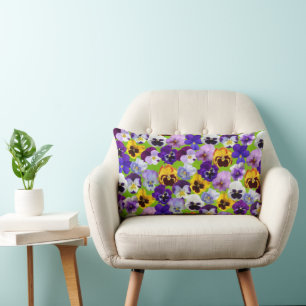 Fina Vår Pansies Lumbarkudde