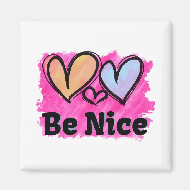 Fina vattenfärghjärtor magnet (Framsidan)