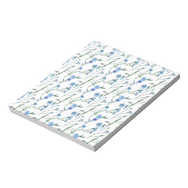 Fina vattenfärgkornblommor anteckningsblock (Roterad)