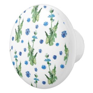 Fina vattenfärgkornblommor mönster knopp