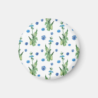 Fina vattenfärgkornblommor mönster magnet