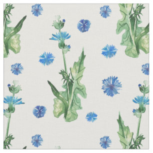 Fina vattenfärgkornblommor mönster tyg