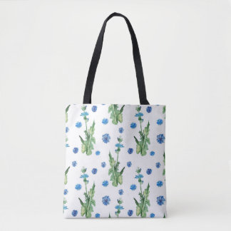 Fina vattenfärgkornblommor mönster tygkasse