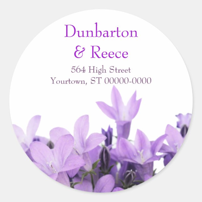 Fina Violets Stickers Runt Klistermärke (Framsida)