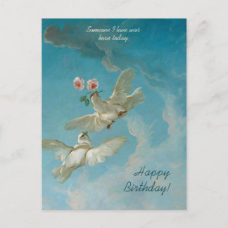 Fina vita duvor ro CC1262 Boucher Birthday Vykort