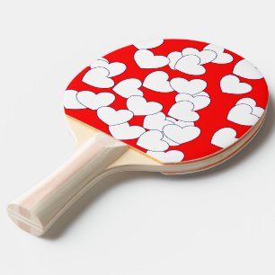Fina vita örhängen på rand röd/svart pingisracket