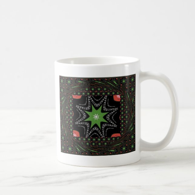 Fina, vitroande stjärnor, bakgrund Skriv ut vektor Kaffemugg (Höger)