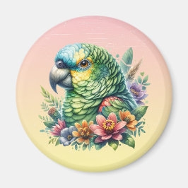 Fina Watercolor Amazon Parrot Magnet