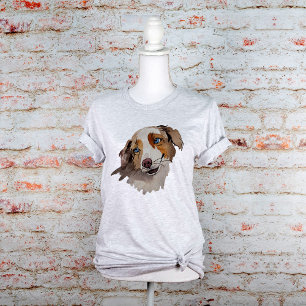 Fina Watercolor Blue Eyed Australian shepherd Tee