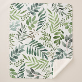 Fina Watercolor Botanical Löv Mönster