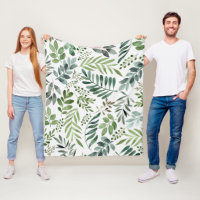 Fina Watercolor Botanical Löv Mönster