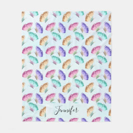 Fina Watercolor Butterfly Mönster Fleecefilt