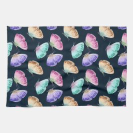 Fina Watercolor Butterfly Mönster Kökshandduk