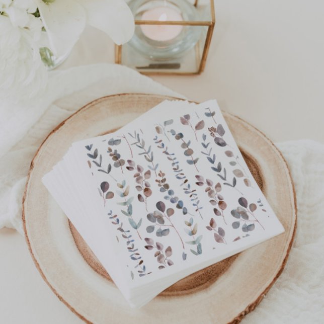 Fina Watercolor Eucalyptus Löv Pappersservett (Skapare uppladdad)