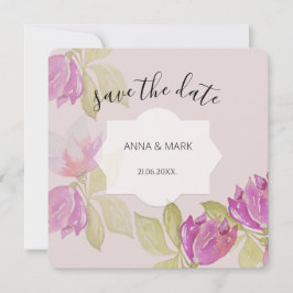 Fina Watercolor Rosa Flowers Hand-målad